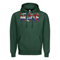 Sports Green american nurse Zipper Hoodie - texasbilliewilder