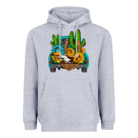 Heather Grey western truck Horseshoe Heavyweight Hoodie - HRA Design Shop