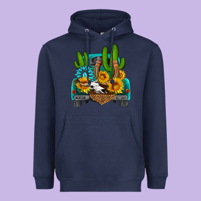Western Truck Horseshoe Heavyweight Hoodie Designed By Hra Design Shop