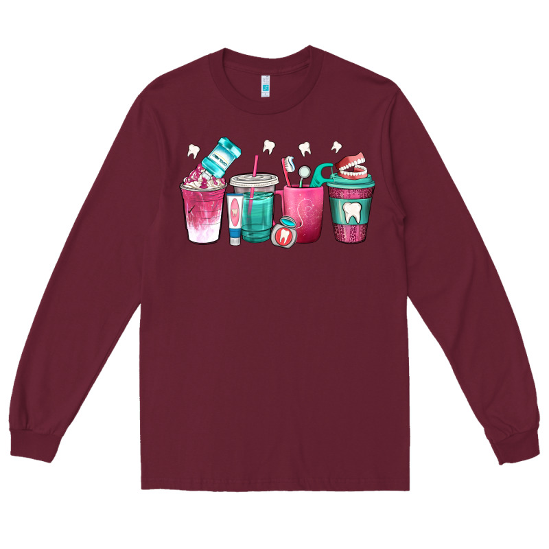 Dentist Coffee Cups Long Sleeve Tee by texasbilliewilder | Teevron