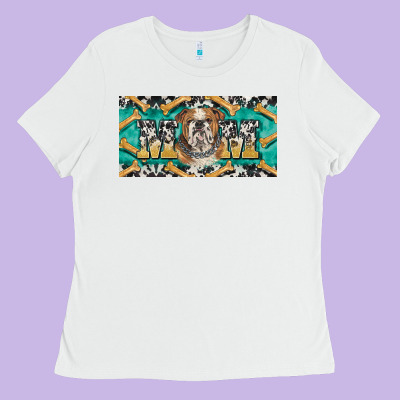 English Bulldog Mom  License Plate Template Ladies Tee Designed By Barkaloodesign