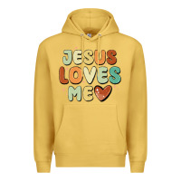 Antique Gold jesus loves me Premium Hoodie - MaliasSmallBusiness