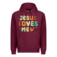 Burgundy jesus loves me Premium Hoodie - MaliasSmallBusiness