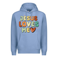 Colony Blue jesus loves me Premium Hoodie - MaliasSmallBusiness