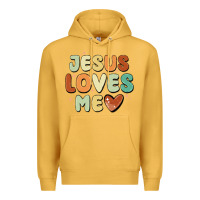 Mustard jesus loves me Premium Hoodie - MaliasSmallBusiness