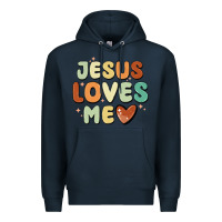 Navy jesus loves me Premium Hoodie - MaliasSmallBusiness
