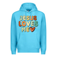 Ocean Blue jesus loves me Premium Hoodie - MaliasSmallBusiness