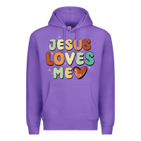 Purple jesus loves me Premium Hoodie - MaliasSmallBusiness