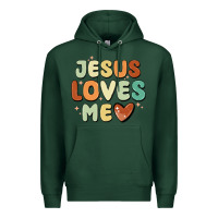 Sports Green jesus loves me Premium Hoodie - MaliasSmallBusiness