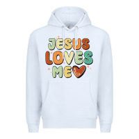 White jesus loves me Premium Hoodie - MaliasSmallBusiness