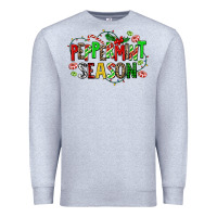 Heather Grey peppermint season Premium Sweatshirt - AdoDesignShop