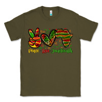 Army Green peace love juneteenth Classic Tee - Zillion Design Studio