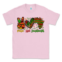 Bubblegum Pink peace love juneteenth Classic Tee - Zillion Design Studio