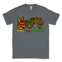 Charcoal Heather peace love juneteenth Classic Tee - Zillion Design Studio