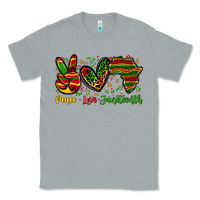 Heather Grey peace love juneteenth Classic Tee - Zillion Design Studio