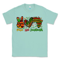Seafoam peace love juneteenth Classic Tee - Zillion Design Studio