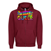 Burgundy the future is queer Zipper Hoodie - Zillion Design Studio