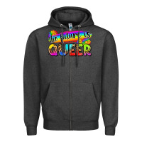 Charcoal Heather the future is queer Zipper Hoodie - Zillion Design Studio