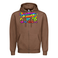 Chestnut the future is queer Zipper Hoodie - Zillion Design Studio