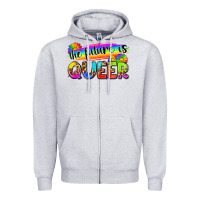 Heather Grey the future is queer Zipper Hoodie - Zillion Design Studio