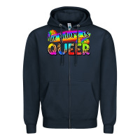 Navy the future is queer Zipper Hoodie - Zillion Design Studio