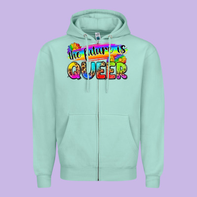 The Future Is Queer Zipper Hoodie Designed By Zillion Design Studio