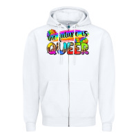 White the future is queer Zipper Hoodie - Zillion Design Studio