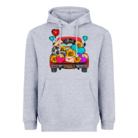 Heather Grey western truck with heart Heavyweight Hoodie - HRA Design Shop