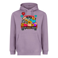 Lavender western truck with heart Heavyweight Hoodie - HRA Design Shop