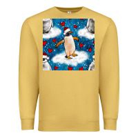 Antique Gold christmas penguin and heart seamless pattern Premium Sweatshirt - BundleAndBundleShop