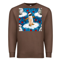Chestnut christmas penguin and heart seamless pattern Premium Sweatshirt - BundleAndBundleShop