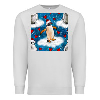 Dove Grey christmas penguin and heart seamless pattern Premium Sweatshirt - BundleAndBundleShop