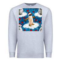 Heather Grey christmas penguin and heart seamless pattern Premium Sweatshirt - BundleAndBundleShop
