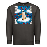 Smoke christmas penguin and heart seamless pattern Premium Sweatshirt - BundleAndBundleShop