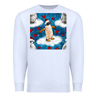 White christmas penguin and heart seamless pattern Premium Sweatshirt - BundleAndBundleShop