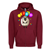 Burgundy rainbow sheep Zipper Hoodie - Zillion Design Studio
