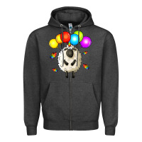 Charcoal Heather rainbow sheep Zipper Hoodie - Zillion Design Studio