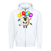 White rainbow sheep Zipper Hoodie - Zillion Design Studio