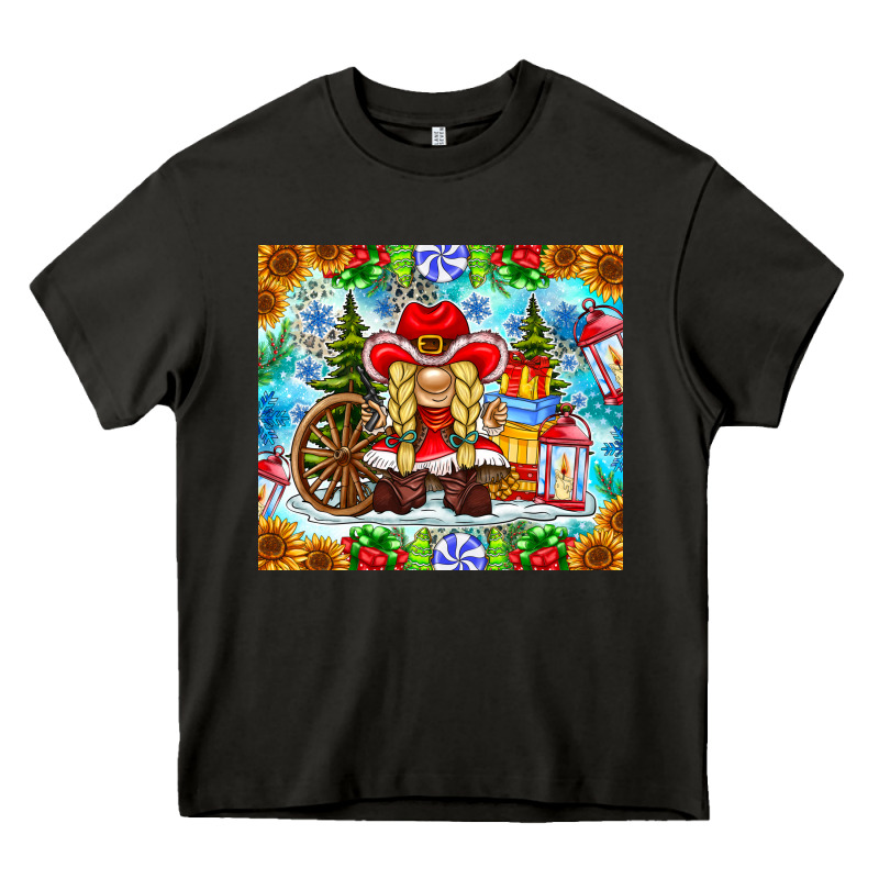 Christmas Cowboy Gnome Heavy Core Tee by CowhideDigitalArt | Teevron