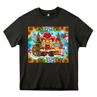 Asphalt Christmas cowboy gnome Heavy Core Tee - CowhideDigitalArt