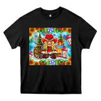 Black Christmas cowboy gnome Heavy Core Tee - CowhideDigitalArt