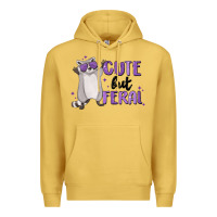 Antique Gold cute but feral Premium Hoodie - MaliasSmallBusiness