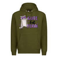 Army Green cute but feral Premium Hoodie - MaliasSmallBusiness