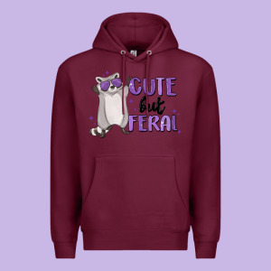 Cute But Feral Premium Hoodie Designed By Maliassmallbusiness