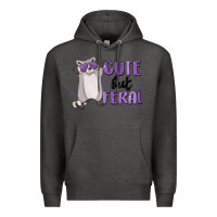 Charcoal Heather cute but feral Premium Hoodie - MaliasSmallBusiness