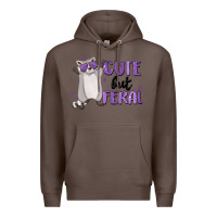 Coffee cute but feral Premium Hoodie - MaliasSmallBusiness