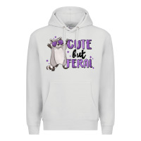 Dove Grey cute but feral Premium Hoodie - MaliasSmallBusiness