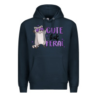 Navy cute but feral Premium Hoodie - MaliasSmallBusiness