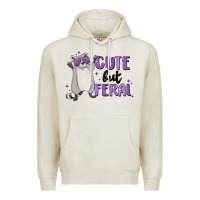 Oatmeal Heather cute but feral Premium Hoodie - MaliasSmallBusiness