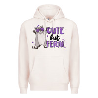 Pale Pink cute but feral Premium Hoodie - MaliasSmallBusiness